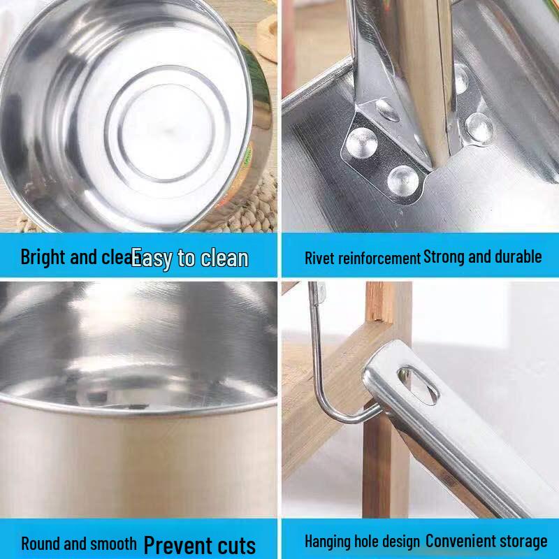 Mestolo in Acciaio Inossidabile per Acqua Profonda e Zuppa con Opzioni di Manico Corto e Lungo