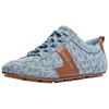 Michael Kors Keely Denim Leather Round Toe Lace-Up Signature Print Low-Top Casual Shoes Women sneakers Blue 43S6KLFS2Y2255