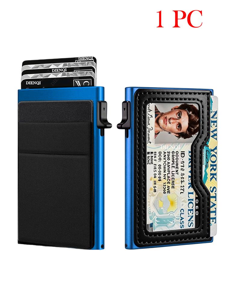 Men's Minimalist Wallet Slim Rfid Credit Card Holder Men Women Metal Wallets Automatic Pop Up Case Bank ID Cardholer Billetera