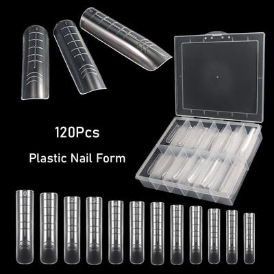 120 Stück Dual-Formen, Finger-Oberformen für falsche Nailart-Tipps, Oberform für Poly-Nagel-Gel-Verlängerung, Gebäudeform, Nagelformen