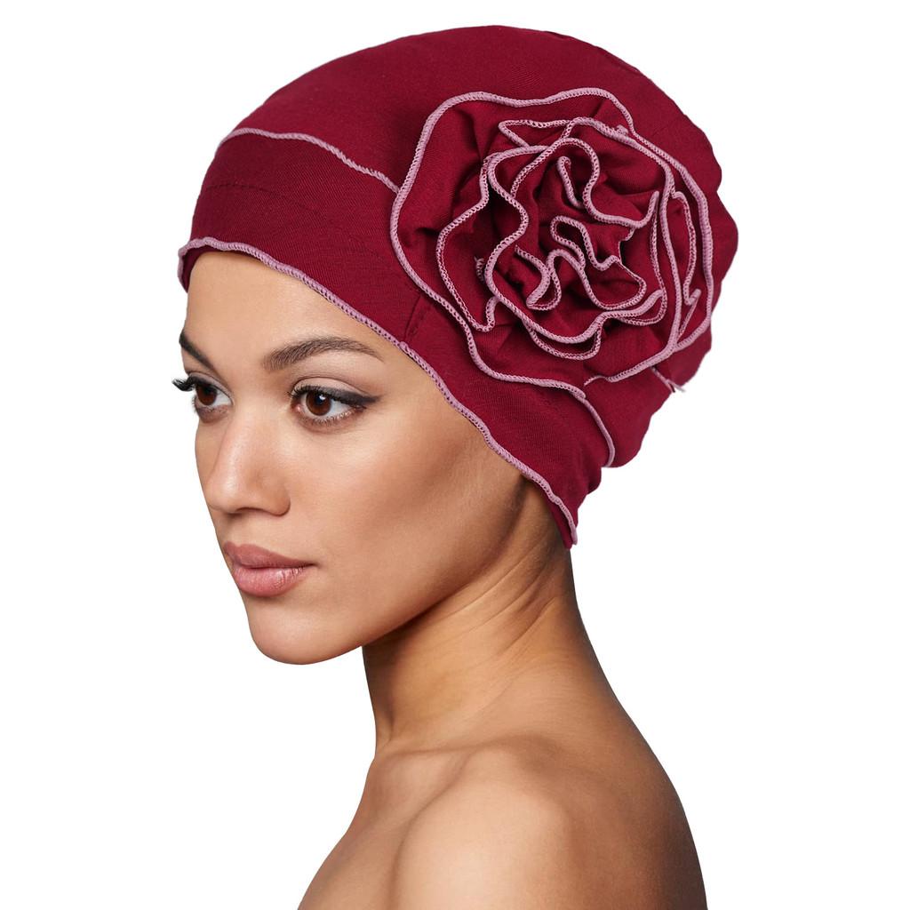 Turban Womens Floral Stretch Care Hat For Summer And Winter Fashion Accessories