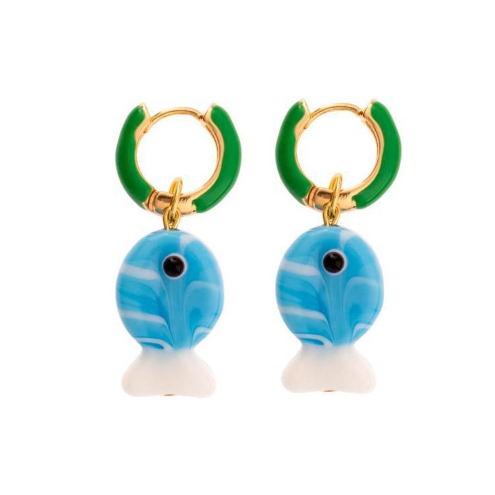 Starfish Charms Ear Buckle Lip Hoop Earrings Simple Enamel Fish Earrings  Party