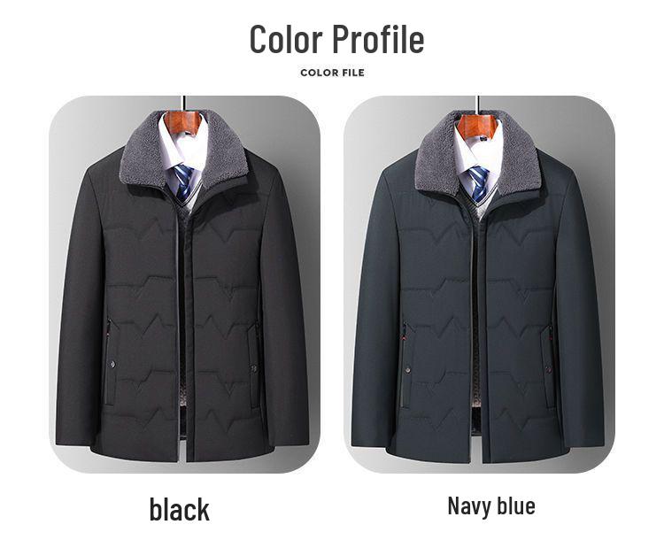 Woodpecker Dad Winter Coat: Fleece-Lined, Thick Cotton Jacket for Middle-aged & Elderly Men