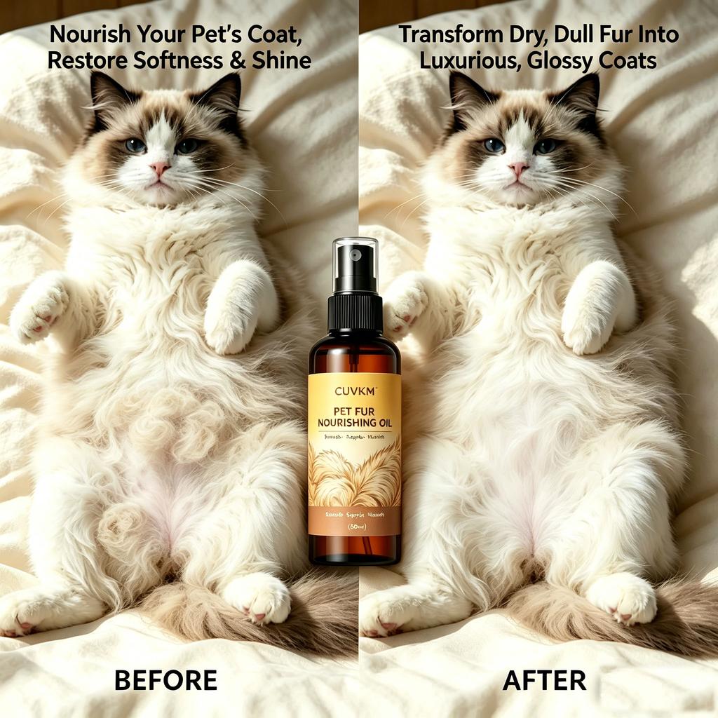 Pet Hair Care Oil Deep Nourish Dry Brittle Fur Soften Coat Reduce Frizz Grooming Essential for All Pets