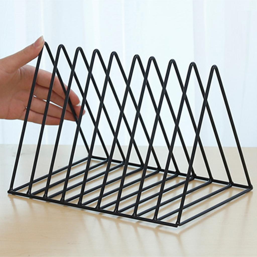Desktop Rack Rustproof Simple Geometric Iron File Holder Decoration for Study Living Room