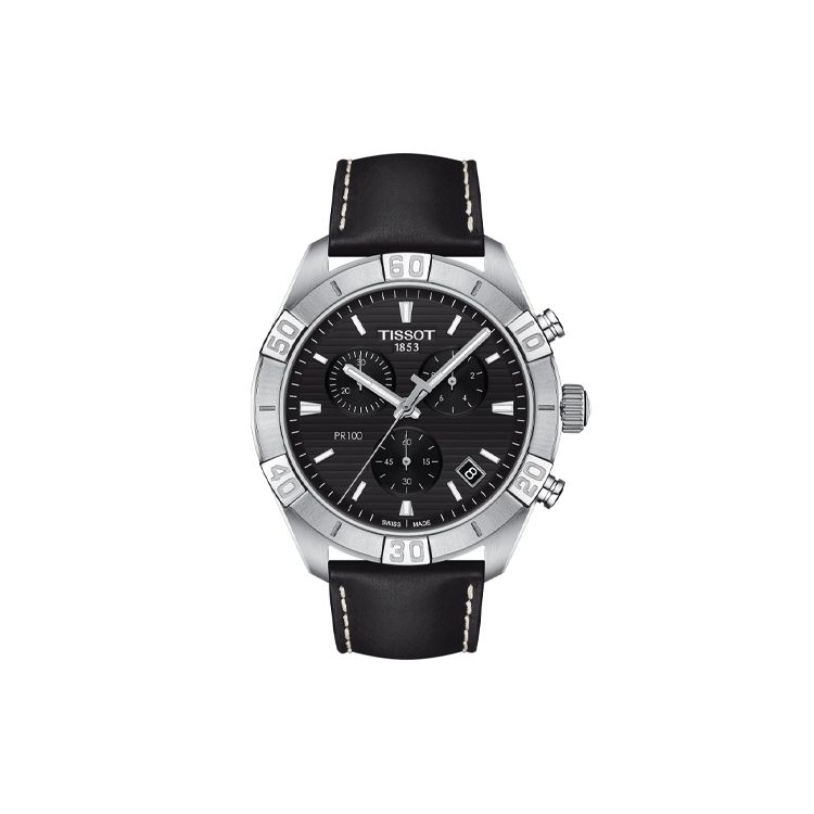 Tissot Men's Black Pr100 Series Quartz Movet 100M Water Resistant Watch Dial Stainless Steel Case Watches T101.617.16.051.00
