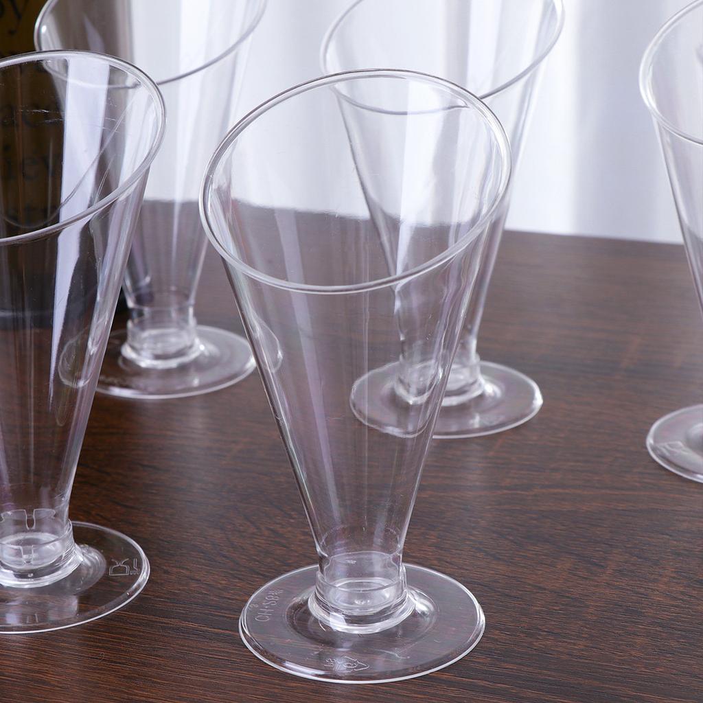10Pcs Dessert Cups Clear Plastic Mini Goblets for Tiramisu Pudding Jelly Mousse Ice Cream Party Banquet Catering Use