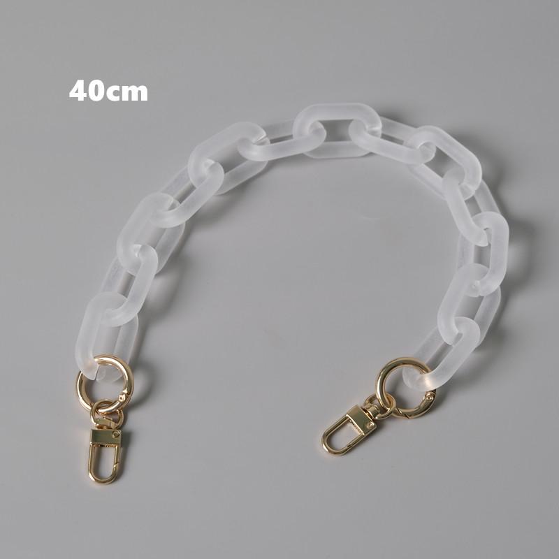 

Новая модная женская сумка, аксессуар, съемные детали, сменная цепочка, серый, белый матовый ремешок, женская акриловая цепочка с ручкой на плечо 40CM белый