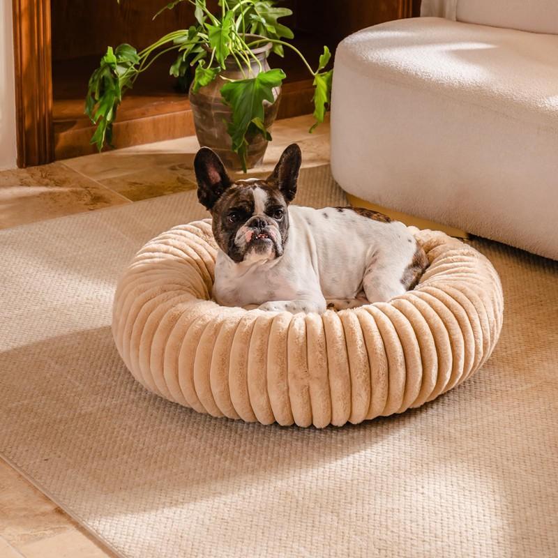 Plush Round Pet Bed Dogs Cats Winter Warm Nest Heavyweight Faux Fur Cushion 40-100cm