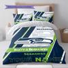 Name Custom Seattle Seahawks Logo Pattern Bedding Set Quilt Cover Pillowcase Home Decor Gift (1 * duvet cover + 2 * pillowcase, without core)