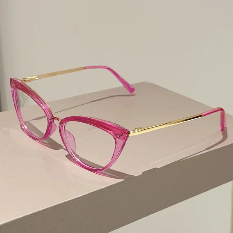 

GM LUMIAS Vintage Cat Eye Glasses Women Chic Candy Color Rim Blue Light Blocking Optical Frames Trendy Brand Design Eyeglasses