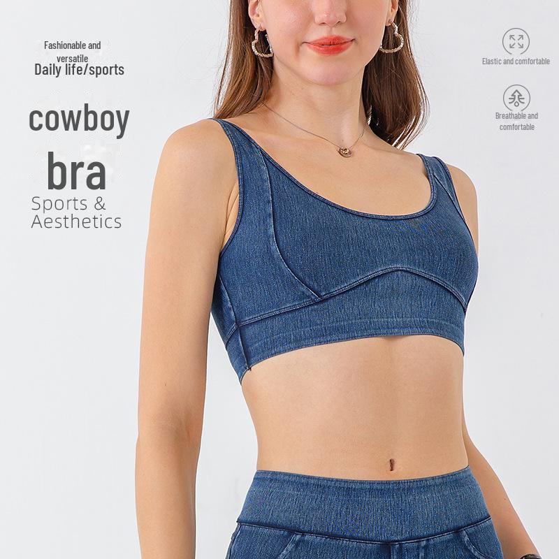 High Waist Flared Denim Yoga Pants - Women's Fitness & Casual Style