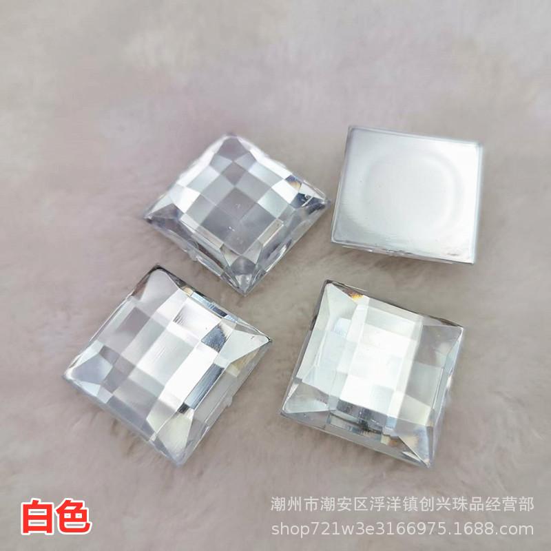 Acrylic Colored Square Mesh Flatback Rhinestones 25x25mm Decorative Stick-on Gems