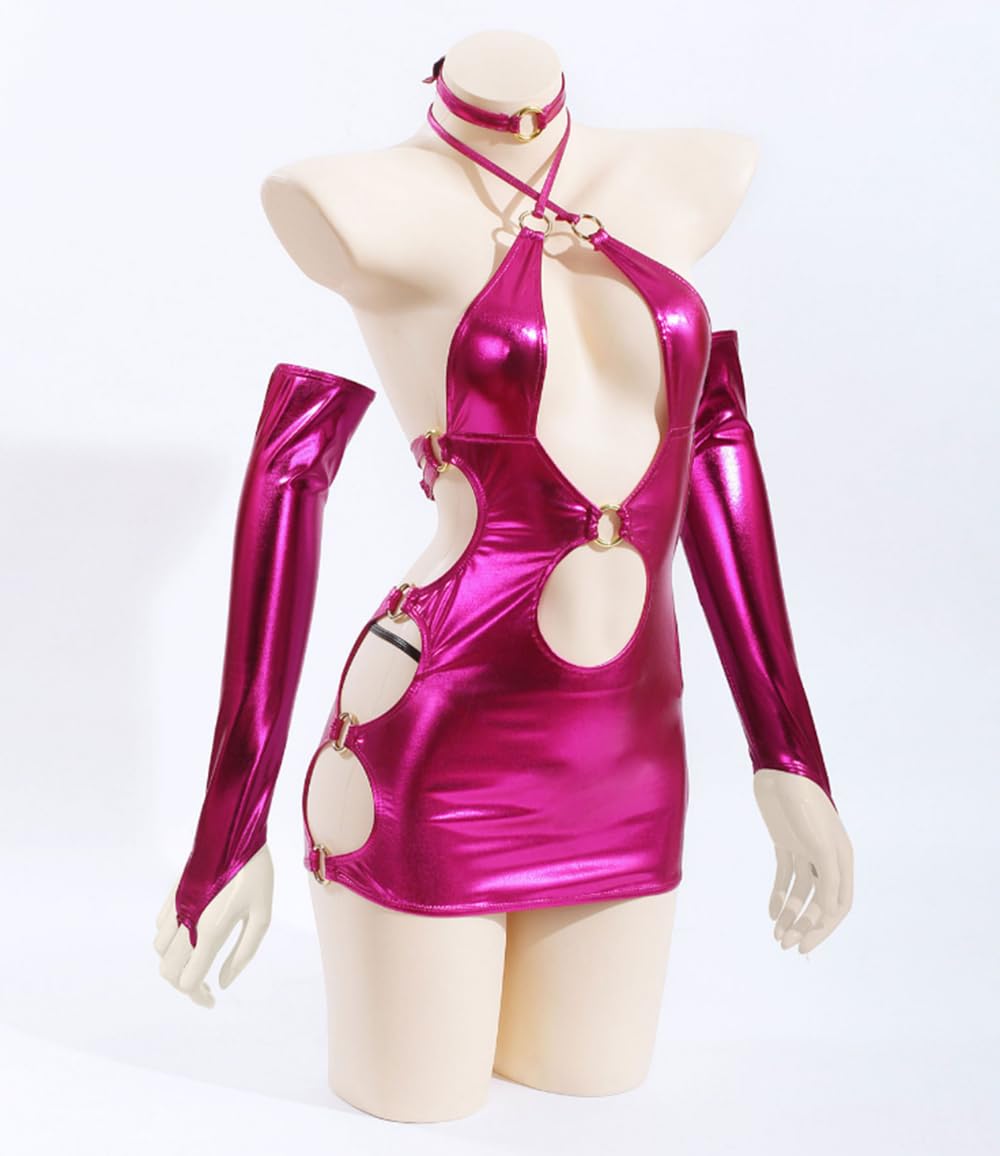 

Denpa Imo Dopamine Skirt Cosplay Christmas Halloween Costume Rose Red [Lavender] L+