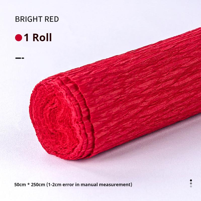 1Roll Crepe Paper 50x250cm Colored Roll Origami Crinkled Crepe Paper Craft DIY Flowers Decoration Wrapping Thickened Paper Craft