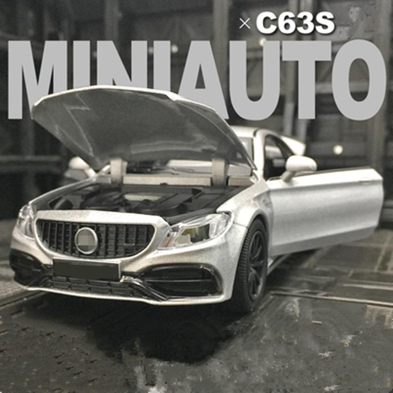 1:32 C63S Coupe Legierung Auto Modell Druckguss Metall Spielzeugfahrzeuge Auto Modell Sammlung Simulation Ton und Licht Kinderspielzeug Geschenke
