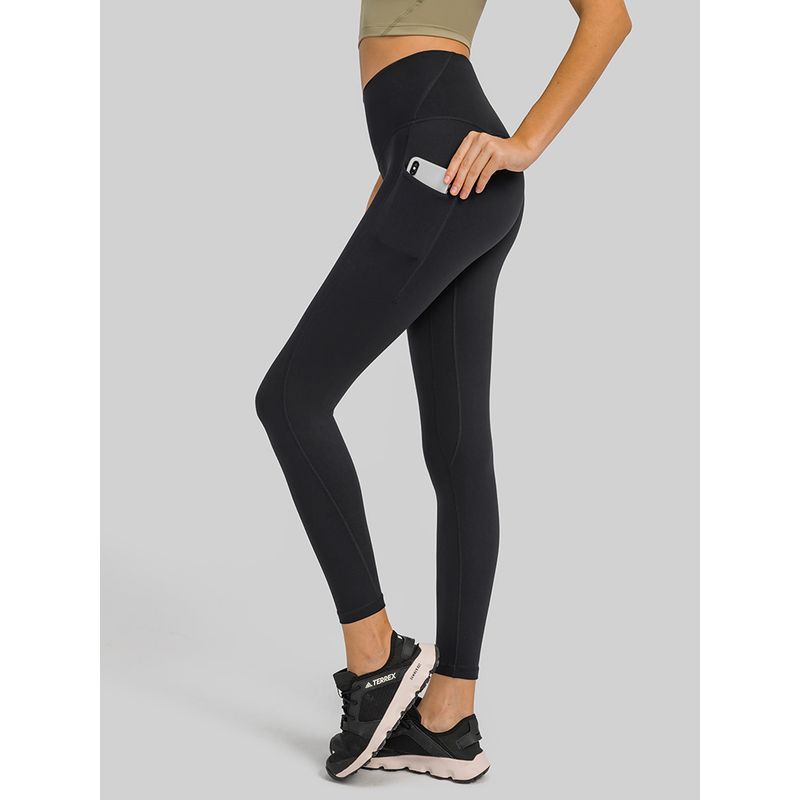 Flat Nude Feel with Pocket Yoga Pants Peach Hip Outwear Professional Running Exercise Workout Pants Female High Waist Hip Lift