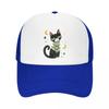 Playful Midnight Cat Star Illustrati Mesh Baseball Cap Casual Hat Outdoor  For Womens Unisex FeUnisex