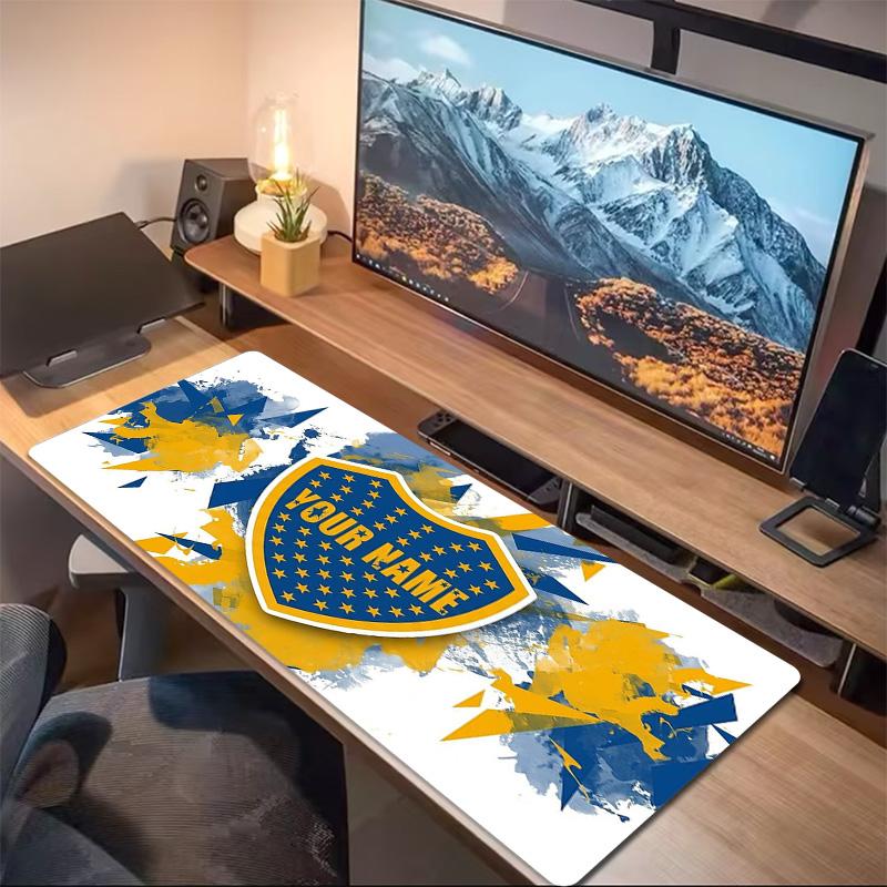 Boca Juniors Custom Name Large Size Mouse Pad Large Gaming Table Cushion Non-slip Laptop Tablet Big Mousepad XXL Mat Mini PC Playmat With Lock Edge