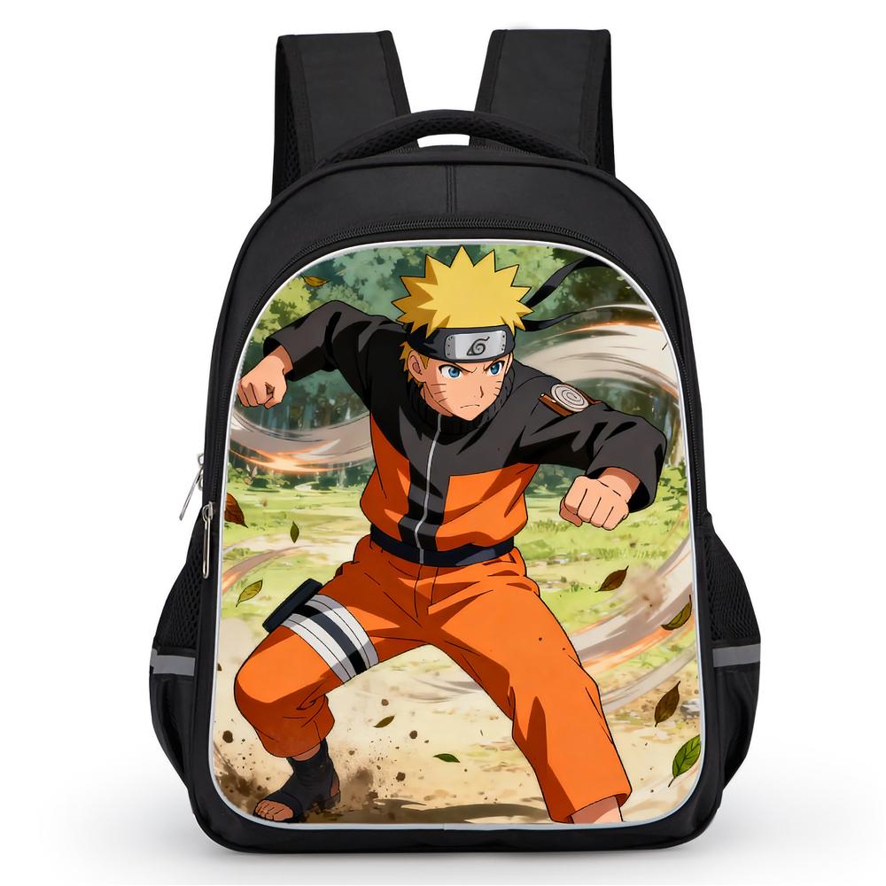 NARUTO Anime Youth Mochila Everyday Backpack,With Adjustable Sling Strap & Front Pocket,Lightweight & Durable,for Boys & Girls Age 5-11