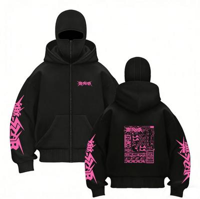Camisa com Zíper e Estampa Harajuku Stray Kids para Homens e Mulheres Stray Kids com Capuz Duplo, Moletom com Zíper Estampado Harajuku SKZ para STAY