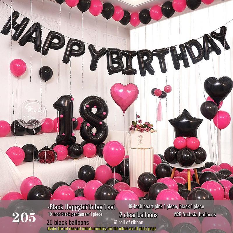 Romantic Birthday Balloon Set: High-End Decorations for Boyfriend or Girlfriend