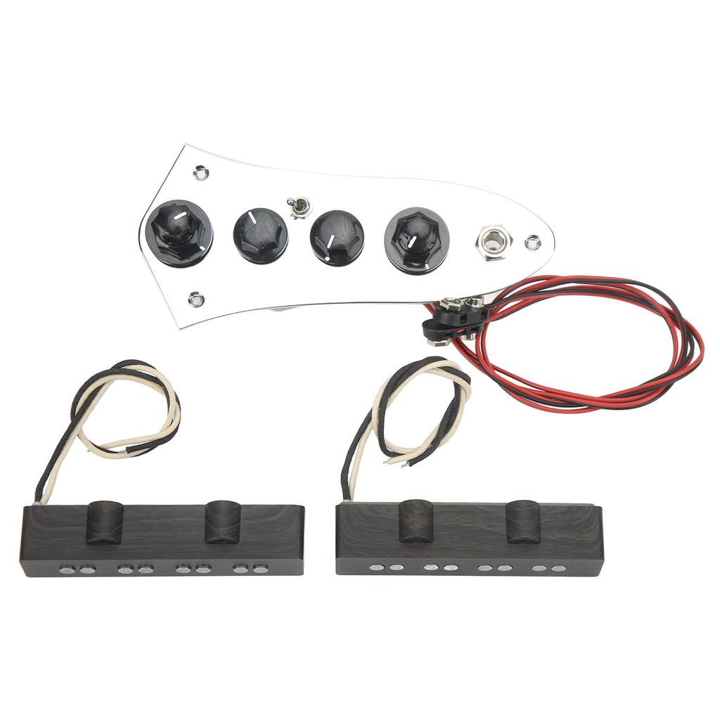 4 String Pickup Set Noiseless Pickup with Wired Bass Control Plate Musical Instrument Accessories