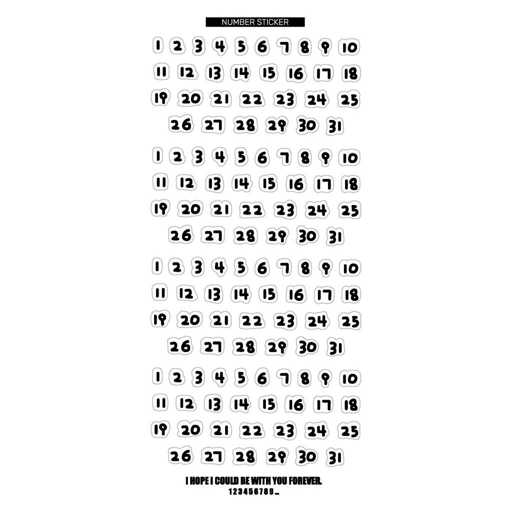 1 buc. Font drăguț pentru copii de desene animate Nr. 1 ~ 31 Autocolante de numere Calendar Planner Scrapbooking Jurnal Zi lunară Zilnic Oră Etichetă Decorare