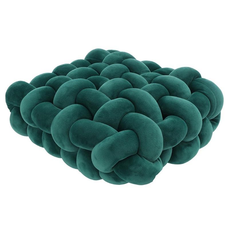 Nordic Handmade Woven Plush Square for Seat Back Cushion Knotted Stuffed Color Thick Chair Pad Floor Waist Pillow