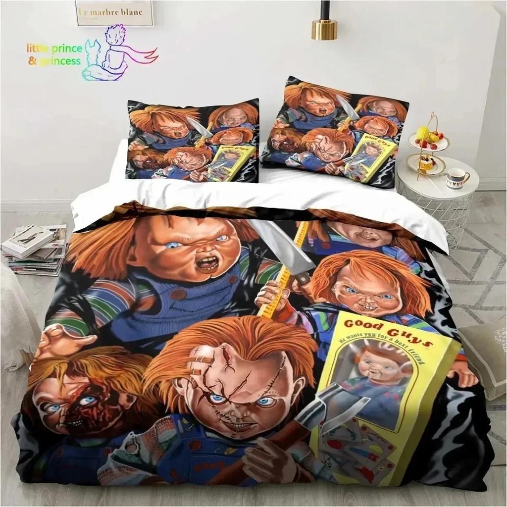 Luxusní NOVÁ Postava z Hororového Filmu Chucky Povlak na Peřinu Sada Měkké Lůžko Pohodlné Studentská Kolej Domácí Dětské Povlečení Nejprodávanější