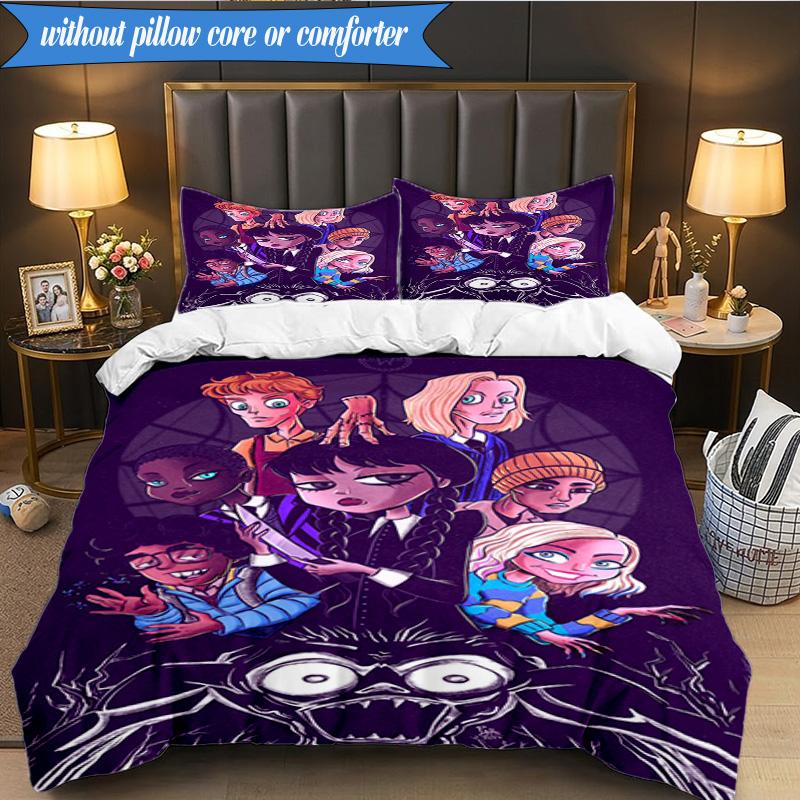 Stained Glass Gothic Romance 3pcs K-pop Music Group Bedding set,Ideal for Bedroom, Dormitory,Including Duvet Cover And 2pcs Pillowcases,Fan Gifts