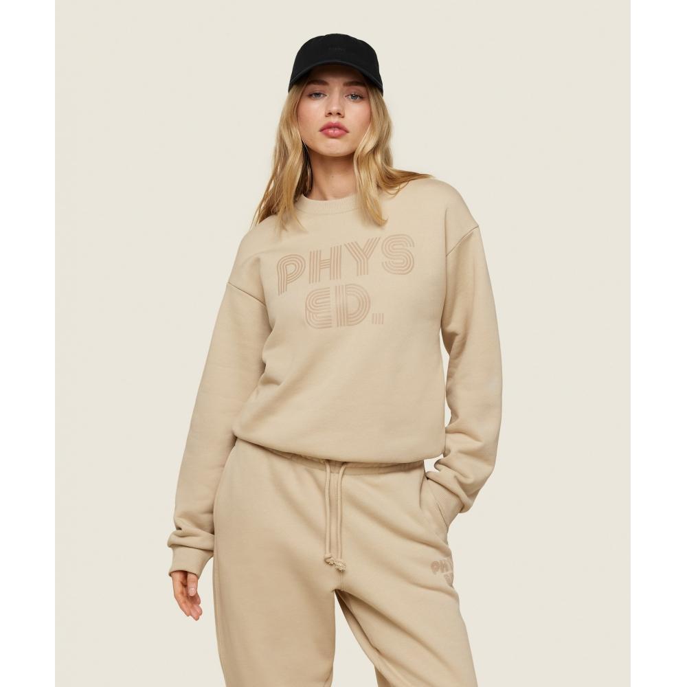 

GYMSHARK Phys Ed Graphics Relaxed Sweatshirt Vanilla Beige B1C6Z NCCW XS