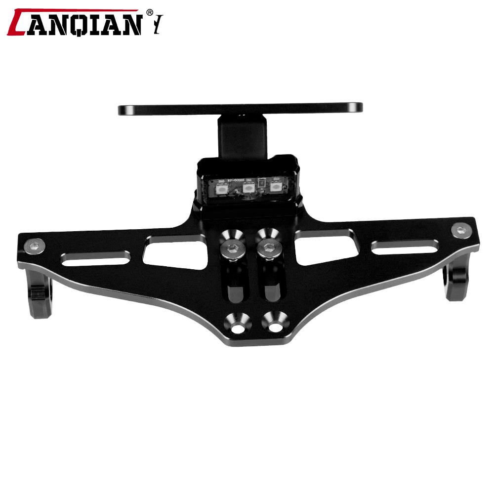 Universal Motorcycle License Plate Bracket With Light For Plate FOR KAWASAKI  Z650 Z1000SX Z900 Z900RS NINJA 650 VERSYS 650