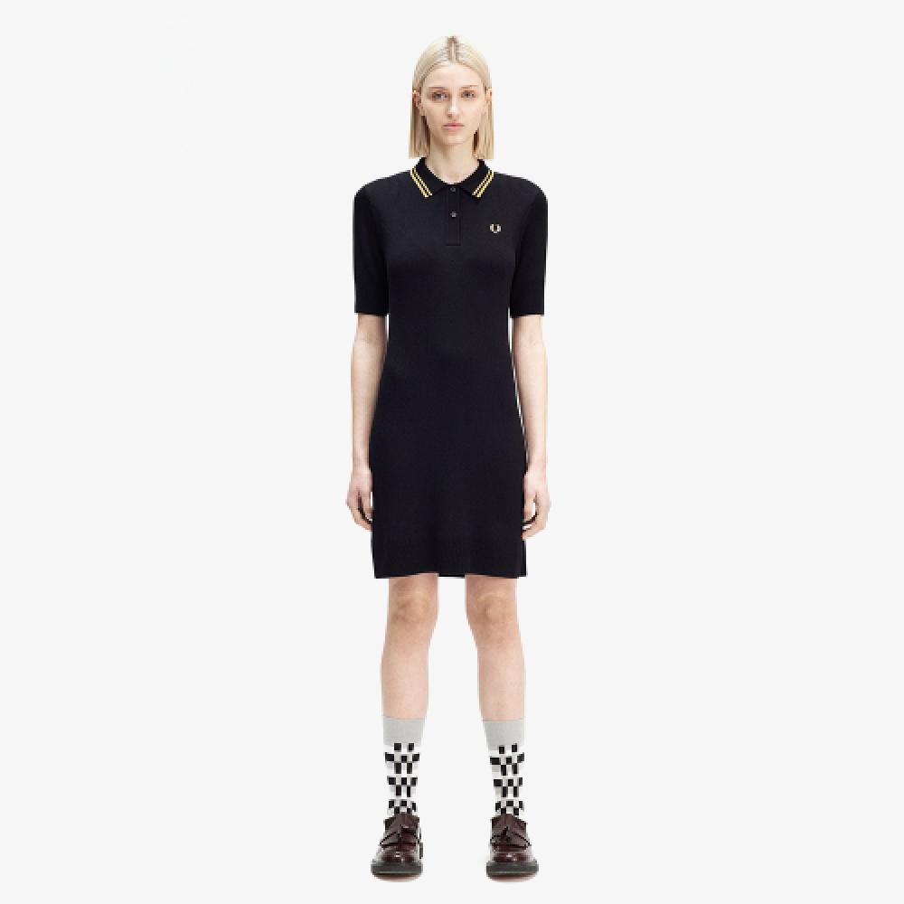 

Fred Perry [womens] Rib Knit Shirt Dress Black Afpf2438175 102 S
