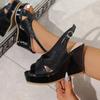 Fashion 2025  Shoes for Women Ankle Buckle Wedges Sandals Femmes Summer Denim Sandal Comfortable Thick Sole  Heels Women