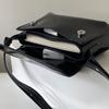 Retro Patent Leather Women Shoulder Bag Luxury Flap Satchel Solid Color Small Square Bag Classic Red Crossbody Bag Armpit Purses