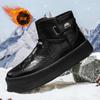 High Top Sneaker Men Designer Winter Plush Warm Snow Boot Fashion Casual Leather Upper Height Increased Flat Platform Board Shoe