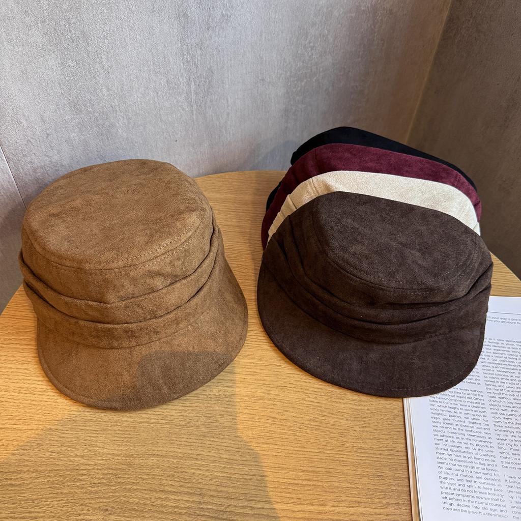 Vintage Suede Beret Hat Short Brim Newsboy Cap For Street Style And Use Daily