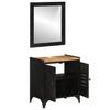 2 Piece Bathroom Furniture Set Iron and Solid Mango Wood