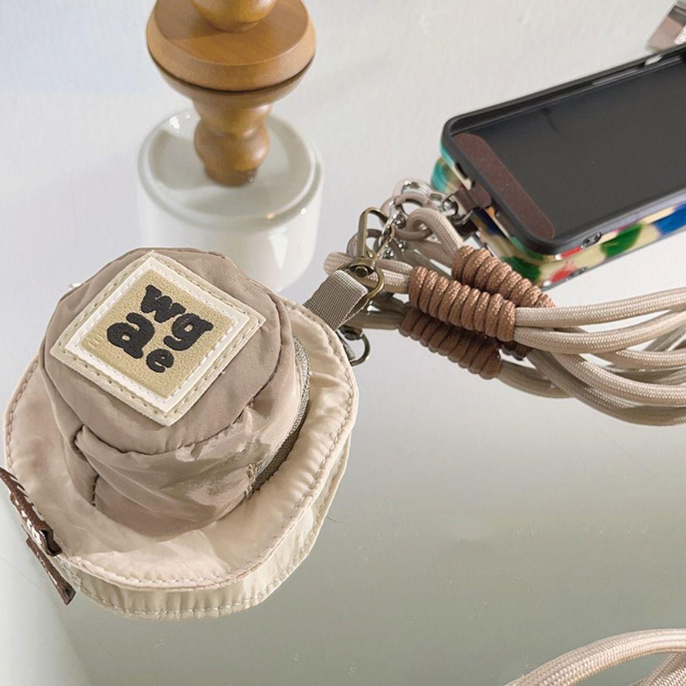 Multifunctional Storage Bag Keychain Hat Shape Backpack Hanging Phone Ring Pendant  Phone Bracelet