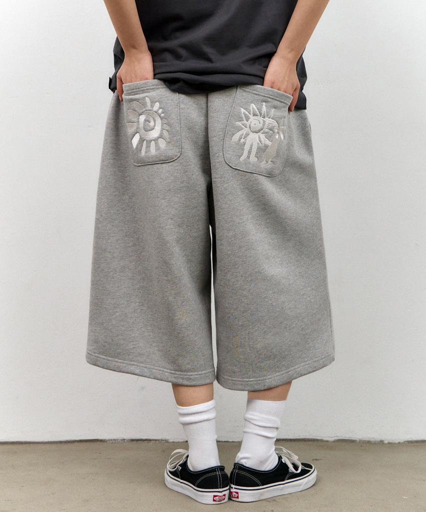URBANSTOFF Raw Sun Artwork Bermuda Sweatpants (Melange)