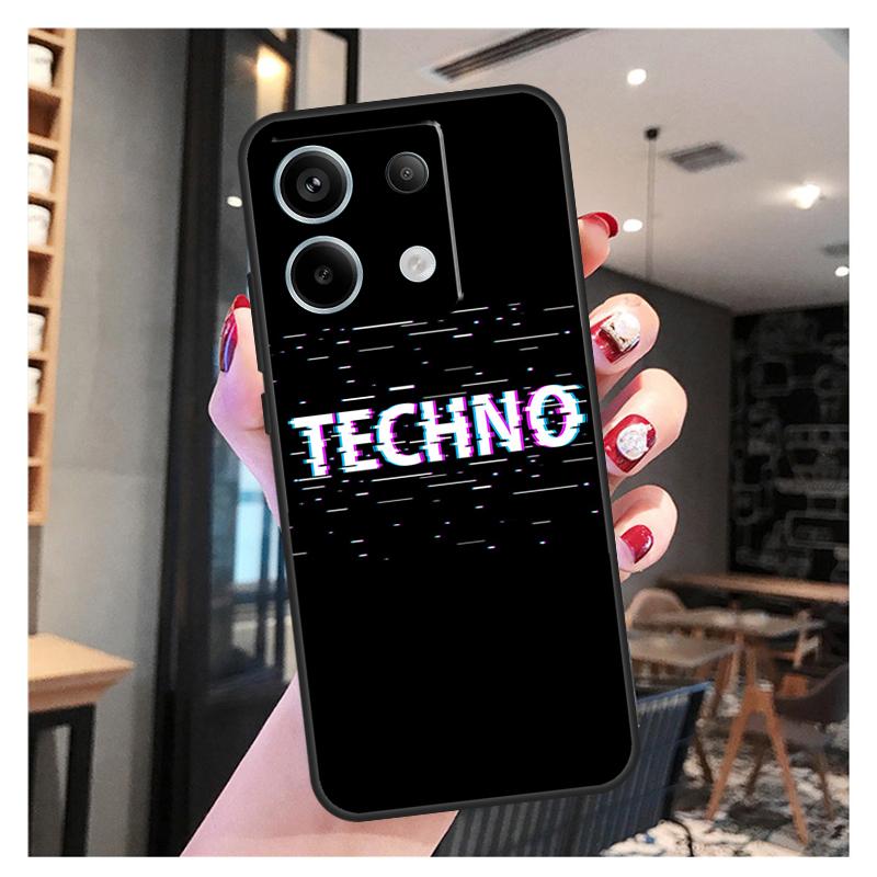 Love Techno Music Quotes Case For Xiaomi Redmi Note 13 Pro 12 11 9 10 12S 11S 10S 9S Redmi 13 12 10C 12C 13C Cover
