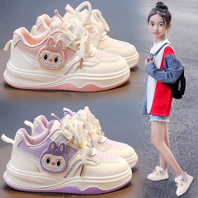 Kinder Sportschuhe Modische weiße Schuhe Weichsohlige Schuhe Mädchen Freizeitschuhe