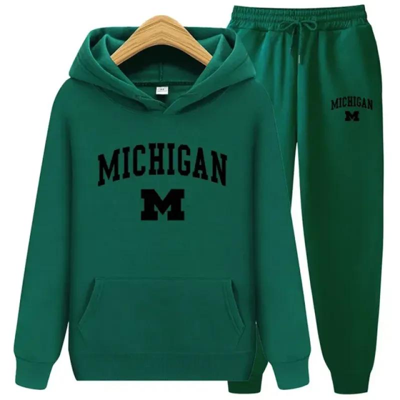 Herbst Winter 2023 Neue Sportswear Trainingsanzüge männer Casual Plüsch Warme Hoodie Set Buchstaben Marke Druck 2 Stück Männliche Outfit