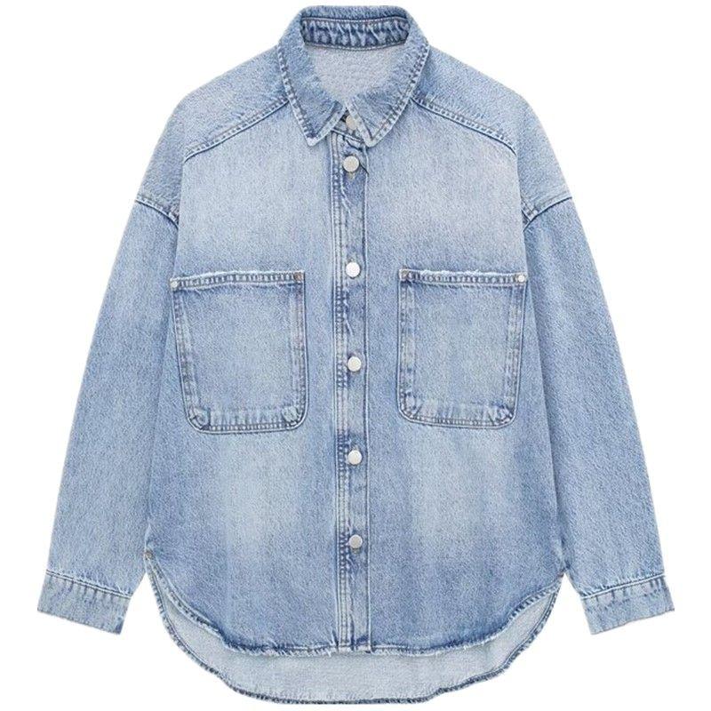 

Модный стиль 2024 Весна Новинка Женская одежда Повседневная Универсальная Приталенная Джинсовая Куртка Пальто 1879037 406 Light Blue L