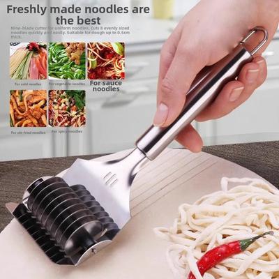 Pasta Noodles Dough Cutter Stainless Steel Manual Noodle Cutter Rolling Spaghetti Maker Pressing Pasta Machine Cooking Gadget