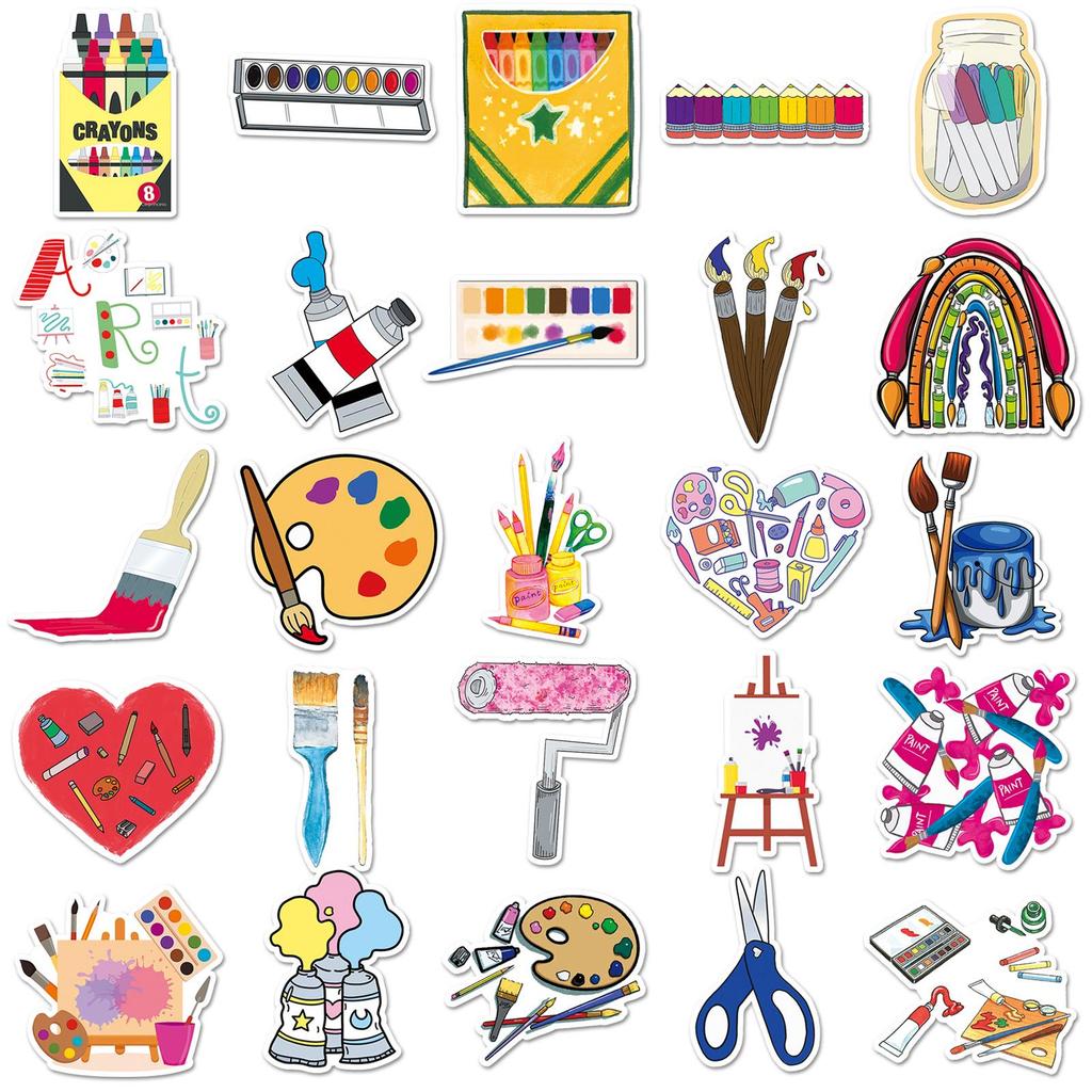 50 Graffiti Stickers: Creative, Artistic Decorations for Stationery, Suitcases, and Water Cups