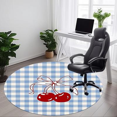 1pc Cherries, Bow Chair Carpet for Office, Non Slip, Soft and Durable Office Rug for Interior Decoration