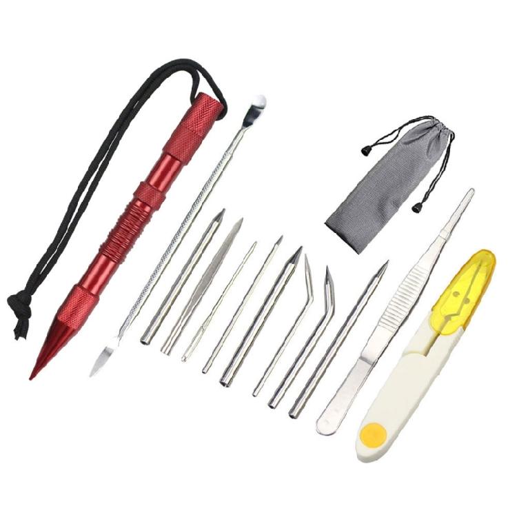Paracord Needle Knitting Tool Set Camping Gear Crafting Paracord Weaving for Detailed Paracord and Leather Projects красный