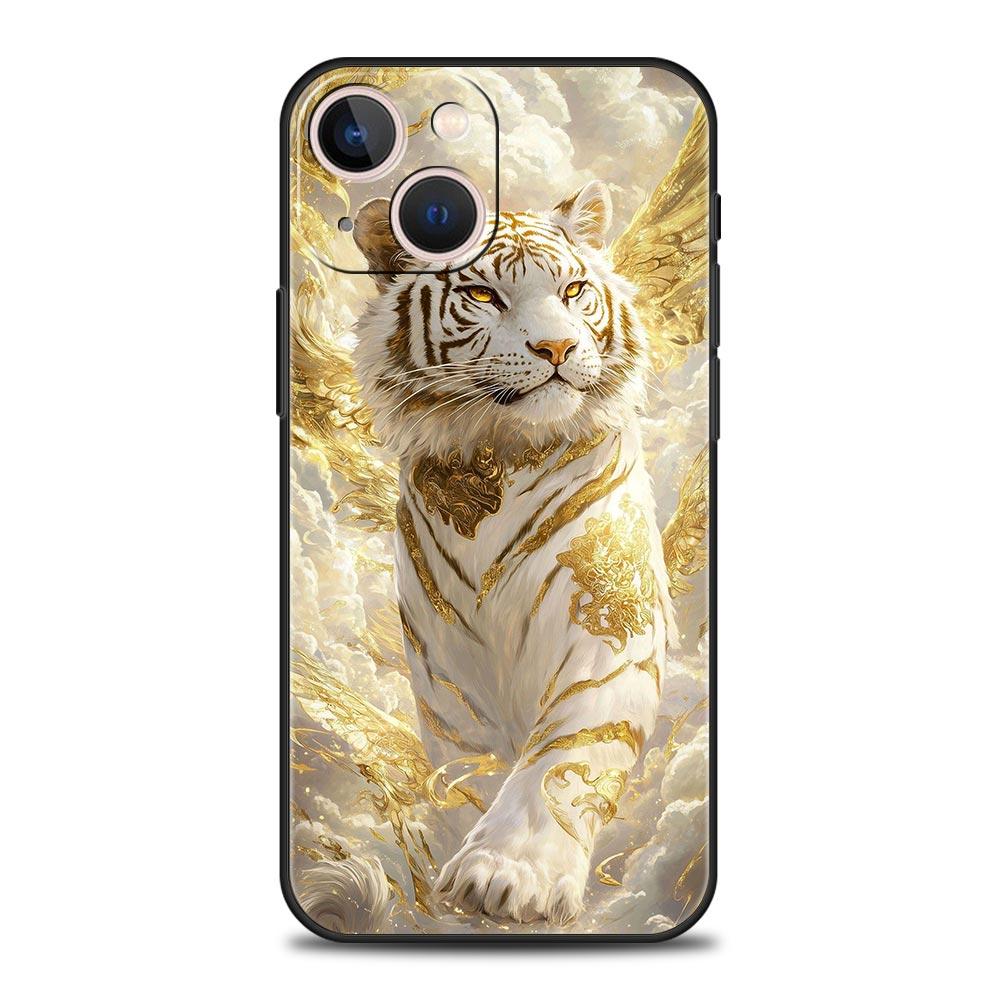 Phone Case For iPhone 17 16e 15 14 13 12 11 Pro Max SE 7 8 Plus Shell iPhone 16 Soft TPU Cover Animal White Tiger